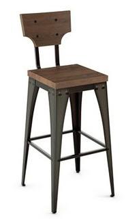 Amisco 40261-26WE/1B5187 Station Metal Stool - Medium Brown