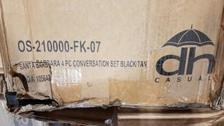 Charlton Home Wendell 4 Piece Rattan Sofa Set with Cushions (CHLH3741)