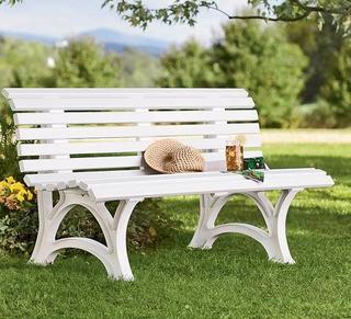 Plow and Hearth 3 seater garden bench (33686WH) - White