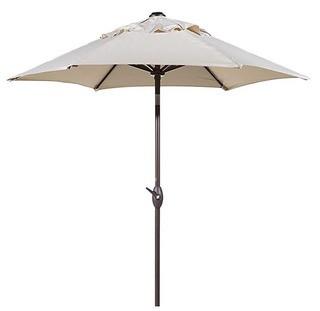Abba Patio 7-1/2 ft. Round Outdoor Market Patio Umbrella with Push Button Tilt and Crank Lift, Beige
