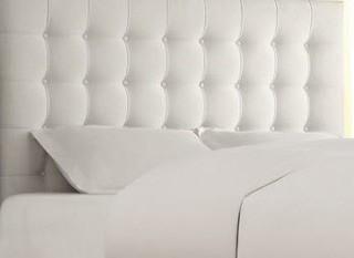 White Tufted  Lined Queen Headboard - E739BQ-1WL