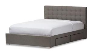 Baxton Furniture - Queen Bed - Grey, w/ Drawers - CF 8497-Queen-Grey-CTN1