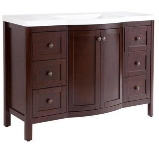 Home Decorations Collection - 48" Vanity Madeline 48.5 in. W Bath Vanity in Chestnut  - NO Top !!!!
