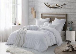 Highland Dunes Gotsch 3 Piece Washed Crinkle Duvet Set - Cream King (917719-CRE-K-CK)