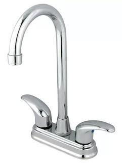 Kingston Brass KB6491LL Polished Chrome Legacy Centerset Bar Faucet with Metal Lever Handles