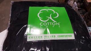 Cotton Loft All Natural Cotton Filled Comforter- King/Black