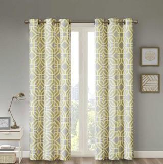 Intelligent Design Maci 63-Inch Grommet Top Window Curtain Panel in Yellow - 2 pcs / 42"x63"