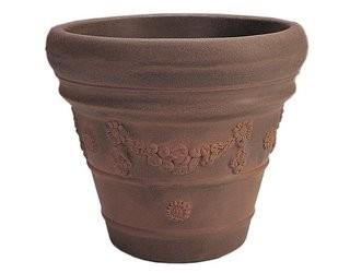 Crescent Garden Festonada Resin Pot Planter (CRGR1028_14335528_14335532) - Weathered Teracotta / 15" height / 16" diameter