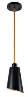 Kenroy Home Alvar 1-Light Black Mini Pendant with Black Shade