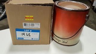 6.75"x7.75" Ceramic Bucket w Handle Peach (S7322723) - 2 PCS