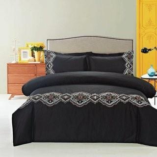 Melange Home Morocco Embroidered 3 Piece Duvet Cover Set (MELH1089_16257500_16257499) - Queen 