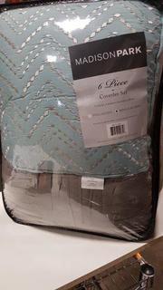 Madison Park Montecito 6-Piece Quilted Coverlet Set, Aqua, King/Cal King