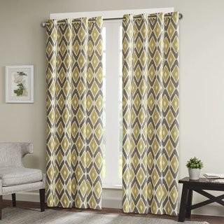 INK+IVY Ankara Ikat Semi-Sheer Grommet Single Curtain Panel (INKY1519_18129213_18212685) - 50" x 108" 