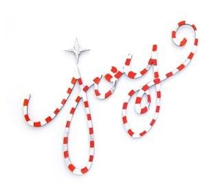 Letter 2 Word Wall D?cor "joy" Red/White Stripes