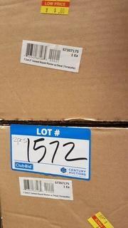 7.5x6.5" Cement Round Planter w Decal Terracotta - 2 pcs (s7037175)