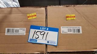 7.5x6.5" Cement Round Planter w Decal Terracotta - 2 pcs (s7037175)