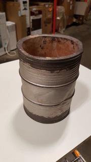 5x6.75" Cement Rustic Vase - Silver (S7315874) - 4 pcs