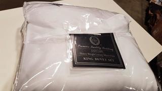 New York Collection 3 pcs Duvet Set Micro Solid Hotel 5th Ave Premier Quality Bedding Heavy Weight Luxury Microfiber - White / King