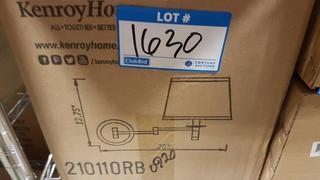 Kenroy Home Lighitng Black Swing Arm Lamp w Golden Yellow Shade (210110RB)