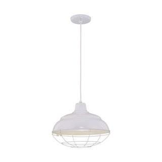 Beachrest Home Stetson 1 Light Pendant - White, 9.25Hx17"W (RWHC17-WH) 