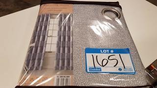 Daseng Home Luxury Jacquard Curtain (CL 225 SILVER) - Michelle Silver / 53x84"  - 3 pcs