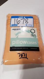 Nestl Bedding Company Pillowcases - King / 2 pcs / Orange w Embroidered Lines (X0019GT7FJ)