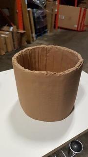 7.5x6.5" Cement Round Planter w Decal Terracotta - 2 pcs (s7037175)
