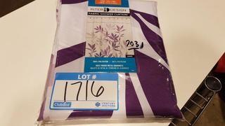 Inter Design Fabric Shower Curtain Purple Leaf Design - 54"x79"