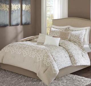 Madison Park 7 pcs Beatrice Comforter Set - King - Taupe