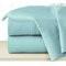Pointe Haven Queen Sheet Set 410 Thread Count (T-40 COUNT LONG STAPLE DYED SHEET SET QUEEN AQUA) - Blue