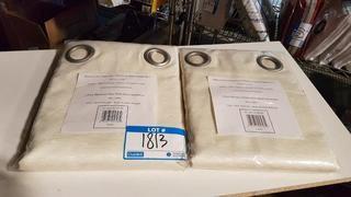 2 Back Tab Blackout Panel w Metal Grommets 38"x84" - Ivory/2pcs