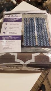 HLC Lattice Blackout Grommet Top Panels - 52x96" / Gray, White Pattern - 2 pcs