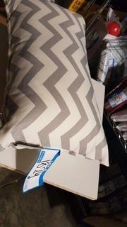 HRH Designs Throw Pillows - White, Grey Zig Zag / 11x19" / 2 pcs