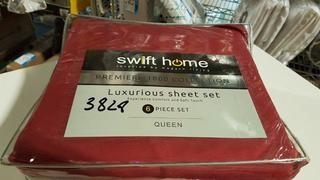 Swift Home Premiere 1800 Collection 6 pcs Sheet Set - Queen / Burgundy