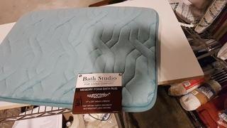 Bath Studio Home Memory Foam Bath Rug (YMB002149) - 17x24" / Marine Blue 