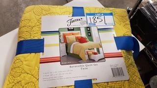 Fiesta Martika Reversible Quilt Set - Twin / Yellow / 2 pcs