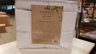 Bamboo Comfort 1800 Series 4 pcs Deep Pocket Luxury Sheet Set - King / White