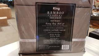 Bamboo Comfort 1800 Series 4 pcs Deep Pocket Luxury Sheet Set - King / Grey