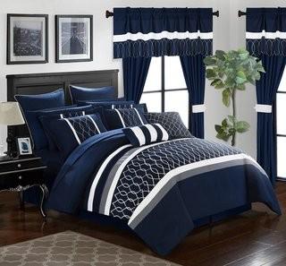 Chic Home Dinah 24 Piece Comforter Set (CHDE2793_20355276_20366307) - Navy