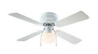 Boston Harbor CF-78126 Hugger Low Profile Ceiling Fan, 4 Blade, White