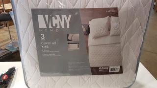 Beachcrest Home Woodbridge 3 Piece Duvet Set (BCMH1483_23591921_23591922) - King - Cream 