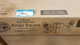 Hampton Bay 3-Piece High Bistro Set Brown Finish Kings Square (1001025218)