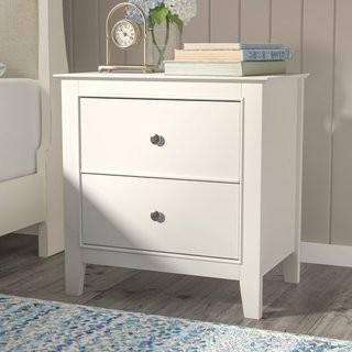 Beachcrest Home Clarendon 2 Drawer Nightstand (SEHO1442) - White Finish 