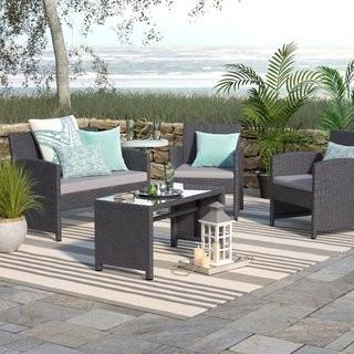 Beachcrest Home Rietta 4 Piece Sofa Set with Cushions (BCHH4991_21904670)