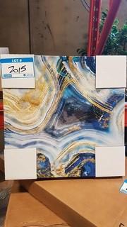 Blue Abstract Print  - 16" Square