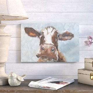 Ophelia & Co. 'Curious Cow' Acrylic Painting Print on Canvas (OPCO5370_24799814_24799819) - 24" x 16" 