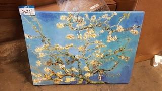 Cherry Bloosom - Blue Background - 24" x 32"