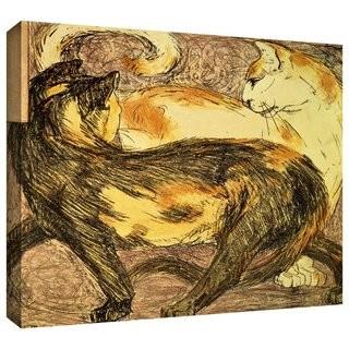 ArtWall 'Two Cats' by Franz Marc  Painting Print on Wrapped Canvas (ARWL2945_11897914) - 18" x 24" 
