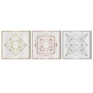 Ivy Bronx 'Geometric Figures White' 2 Piece Graphic Art Print Set on Canvas (IVYB1938)