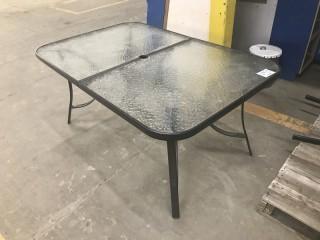 Glass Top Patio Table